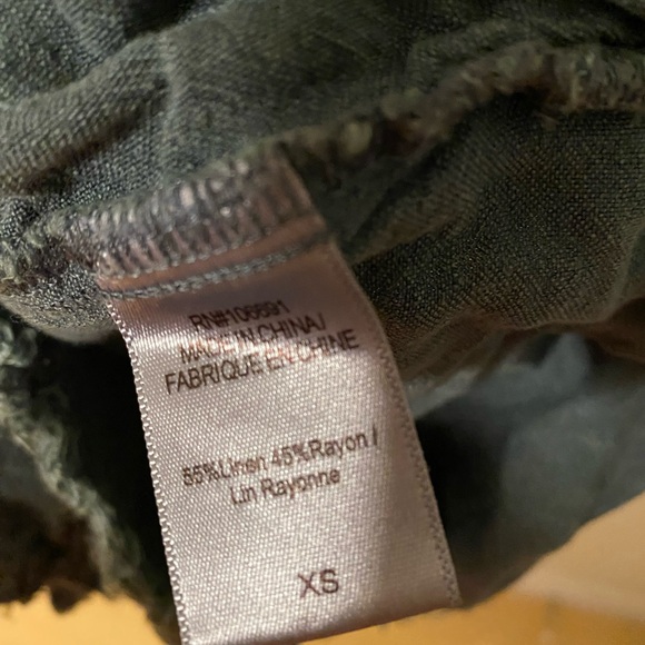 Dark Green Romper with Frayed Edges - Picture 4 of 4